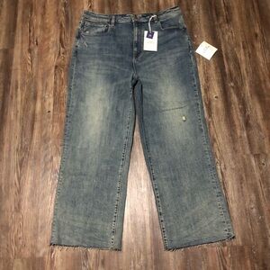 Oliver Logan Aberdeen Wide Leg Crop Jeans Women's 35 in Faded Wash NWT